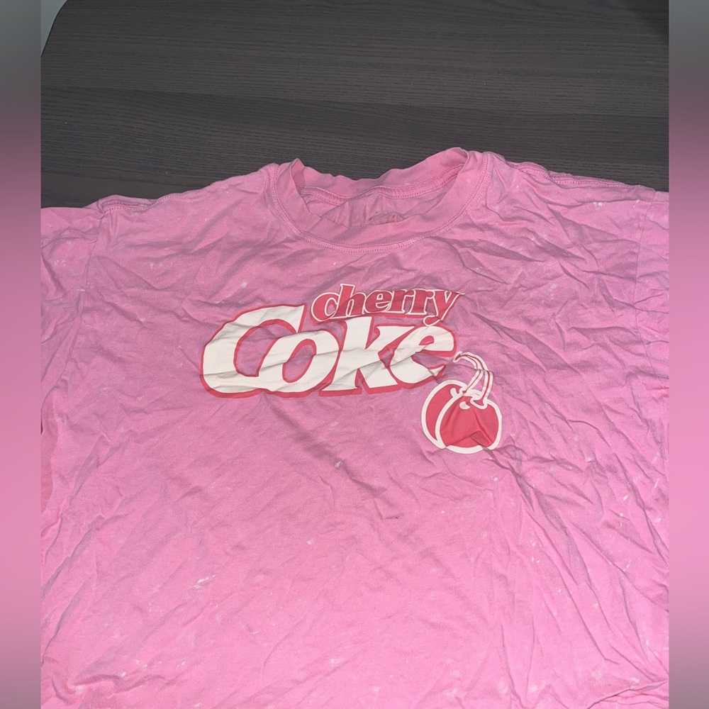 Soft pink coke a cola tee oversized cropped tee